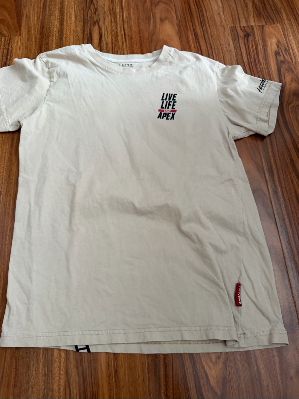 Apex Live Life Crew Neck Short Sleeve Tee in Off-White